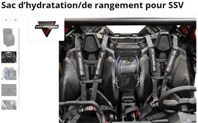 SAC DE RANGEMENT ET D'HYDRATATION POUR SSV